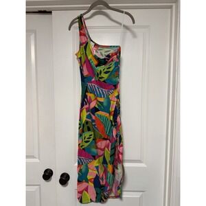Trina Turk, Swim & Spa,RAINFOREST ONE SHOULDER MIDI CINCH SWIM DRESS, Size Small